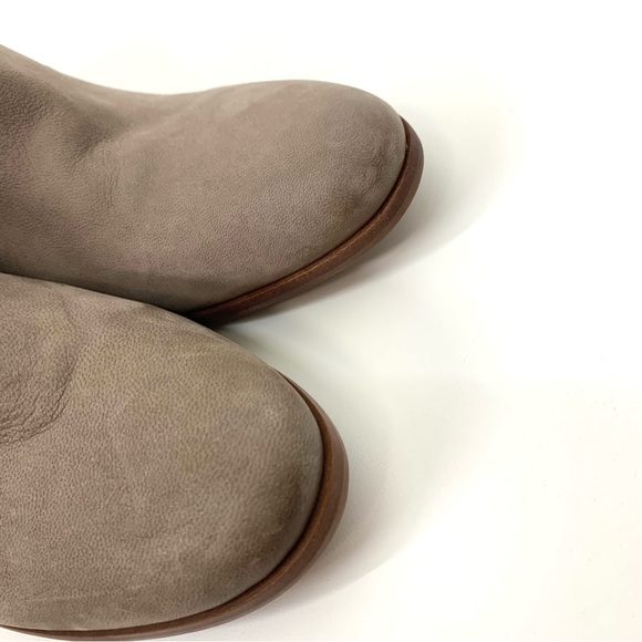 Sam Edelman Gray Leather Round Toe Western Bootie With Zipper Pull Ankle Sz 6 - Picture 9 of 13